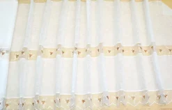 TESSUTO TENDINO CON INCASSO IN ORGANZA FIORELLINO MARRONE