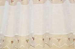TESSUTO TENDINO CON INCASSO IN ORGANZA FIORELLINO MARRONE
