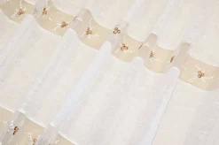 TESSUTO TENDINO CON INCASSO IN ORGANZA FIORELLINO MARRONE
