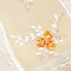 TESSUTO TENDINO CON INCASSO IN ORGANZA FIORELLINO ARANCIO