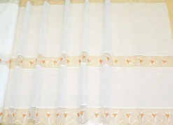 TESSUTO TENDINO CON INCASSO IN ORGANZA FIORELLINO ARANCIO