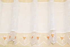 TESSUTO TENDINO CON INCASSO IN ORGANZA FIORELLINO ARANCIO