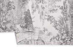 TESSUTO TENDINO FANTASIA TOILE DE JOUY GRIGIO