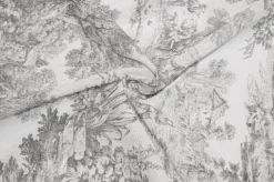 TESSUTO TENDINO FANTASIA TOILE DE JOUY GRIGIO
