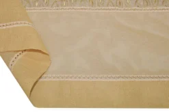 TESSUTO TENDINO ORGANZA RICAMATA OCRA