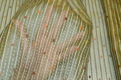 TESSUTO TENDINO ORGANZA VERDE CANGIANTE
