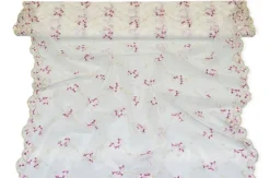 TESSUTO TENDINO TULLE CON FIORE RICAMATO