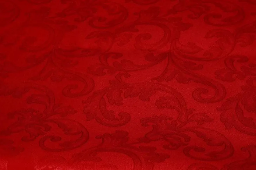 TESSUTO TOVAGLIA FIANDRA DAMASCATO ROSSO