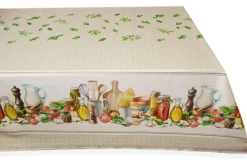 TESSUTO TOVAGLIA PURO COTONE DISEGNO CUCINA