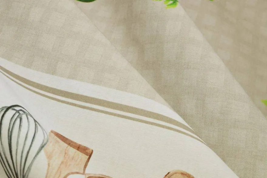 TESSUTO TOVAGLIA PURO COTONE DISEGNO CUCINA