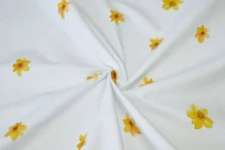 TESSUTO TOVAGLIA PURO COTONE DISEGNO FIORI MULTICOLOR