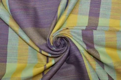 TESSUTO TOVAGLIA PURO COTONE SCACCO VIOLA