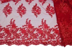 TESSUTO TULLE RICAMATO CON PAILLETTES