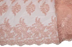 TESSUTO TULLE RICAMATO CON PAILLETTES