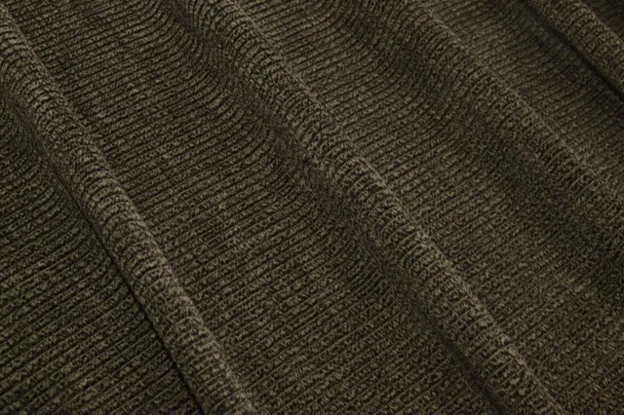 TESSUTO VELLUTO A COSTE 300 RIGHE VERDE MILITARE MELANGE