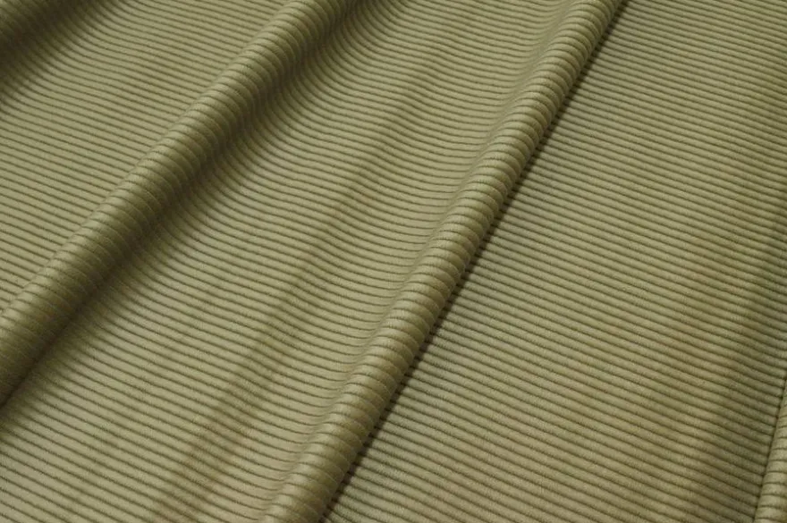 TESSUTO VELLUTO A COSTE 450 RIGHE SALVIA STRETCH