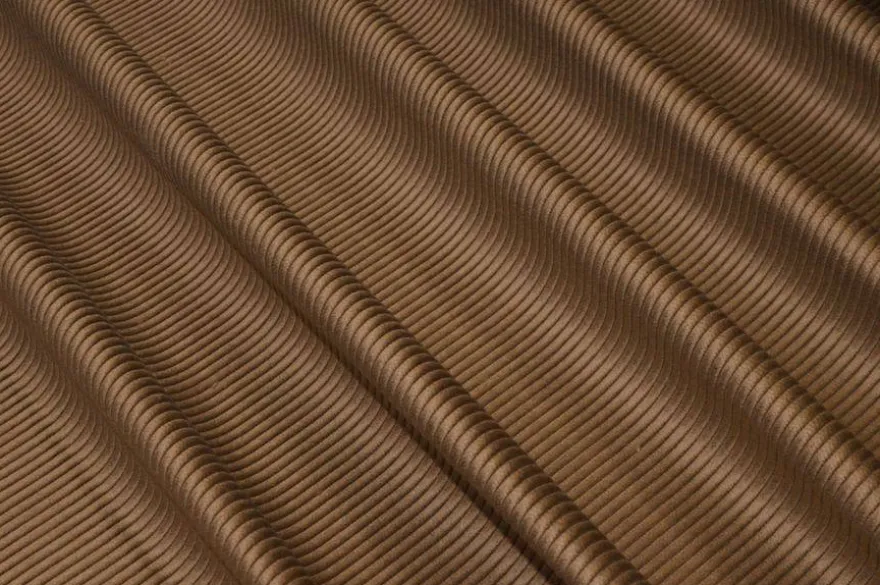 TESSUTO VELLUTO A COSTE 450 RIGHE COLOR CAMMELLO ADESIVATO