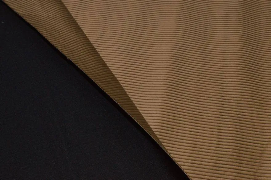 TESSUTO VELLUTO A COSTE 450 RIGHE COLOR CAMMELLO ADESIVATO
