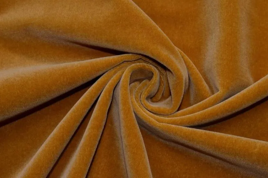 TESSUTO VELLUTO LISCIO GIALLO/ORO