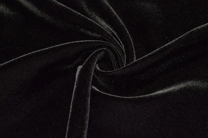 TESSUTO VELLUTO LISCIO IN VISCOSA NERO
