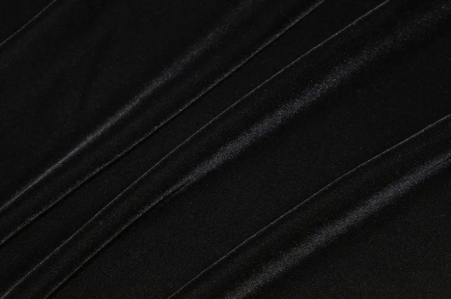 TESSUTO VELLUTO LISCIO IN VISCOSA NERO