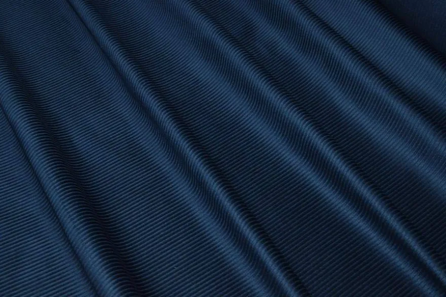 TESSUTO VELLUTO PURO COTONE A COSTE 500 RIGHE BLU