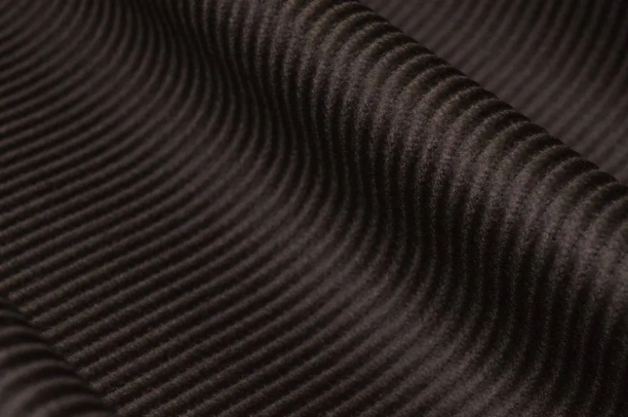 TESSUTO VELLUTO PURO COTONE A COSTE 480 RIGHE MARRONE