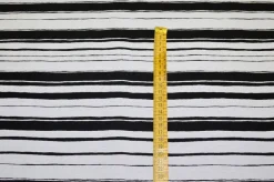 TESSUTO VISCOSA DOUBLE STREATCH RIGONE BIANCO NERO