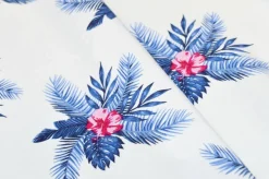 TESSUTO VISCOSA FANTASIA PALME AZZURRE