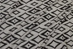 TESSUTO VISCOSA FANTASIA ROMBI BIANCO NERA