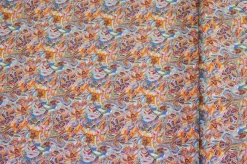 TESSUTO VISCOSA/LINO FANTASIA CASHMERE ARANCIO BLU