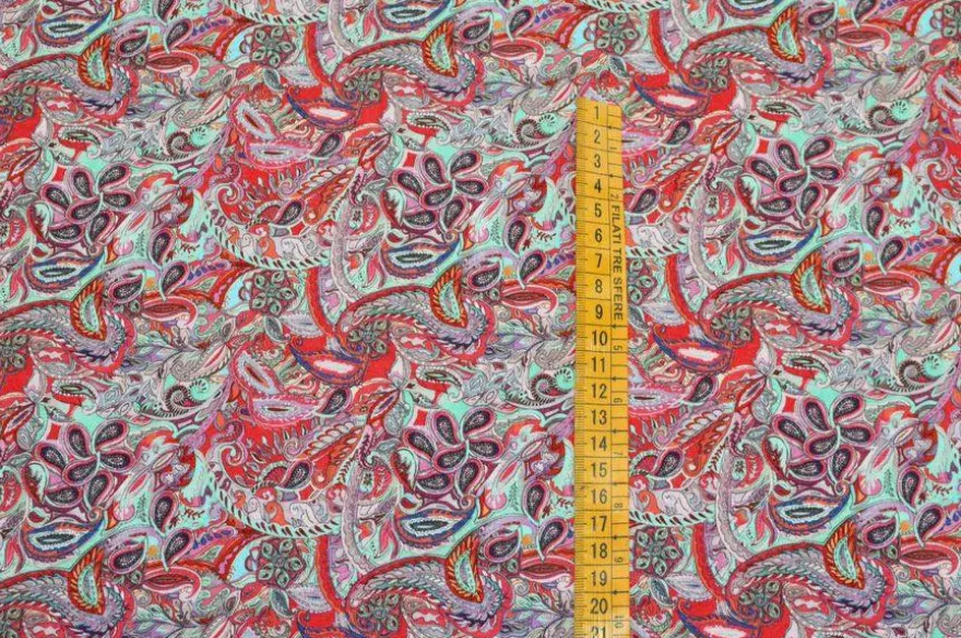 TESSUTO VISCOSA/LINO FANTASIA CASHMERE ROSSO