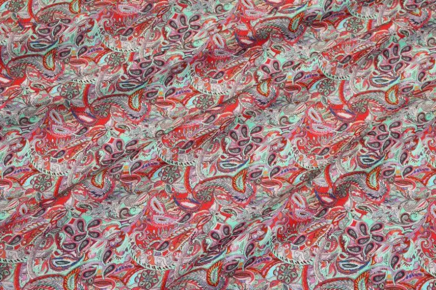 TESSUTO VISCOSA/LINO FANTASIA CASHMERE ROSSO
