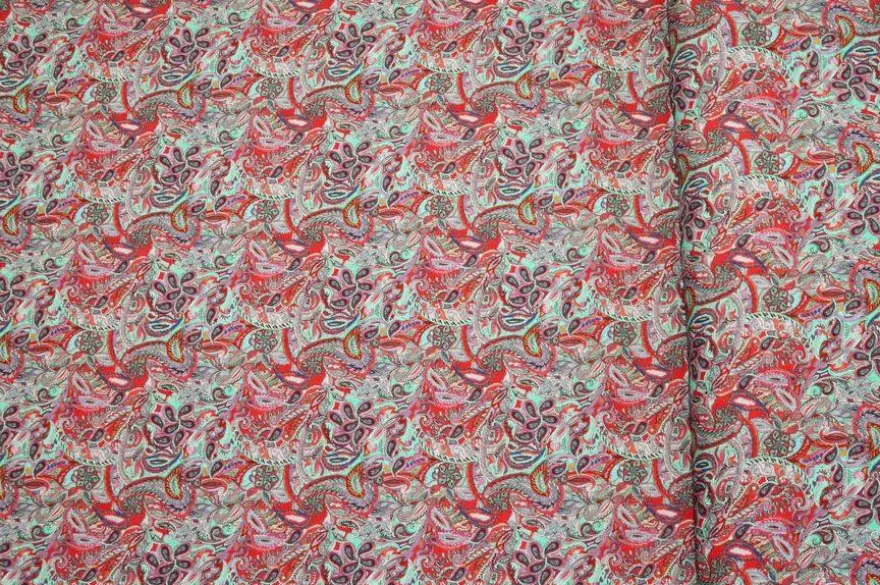 TESSUTO VISCOSA/LINO FANTASIA CASHMERE ROSSO