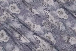 TESSUTO VOILE MISTO SETA DISEGNO CASHMERE VIOLA