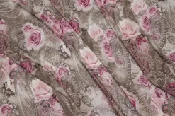 TESSUTO VOILE MISTO SETA DISEGNO CASHMERE ROSA