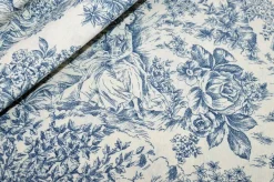 TOILE DE JOUY MISTO COTONE AZZURRO