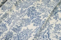 TOILE DE JOUY MISTO COTONE AZZURRO