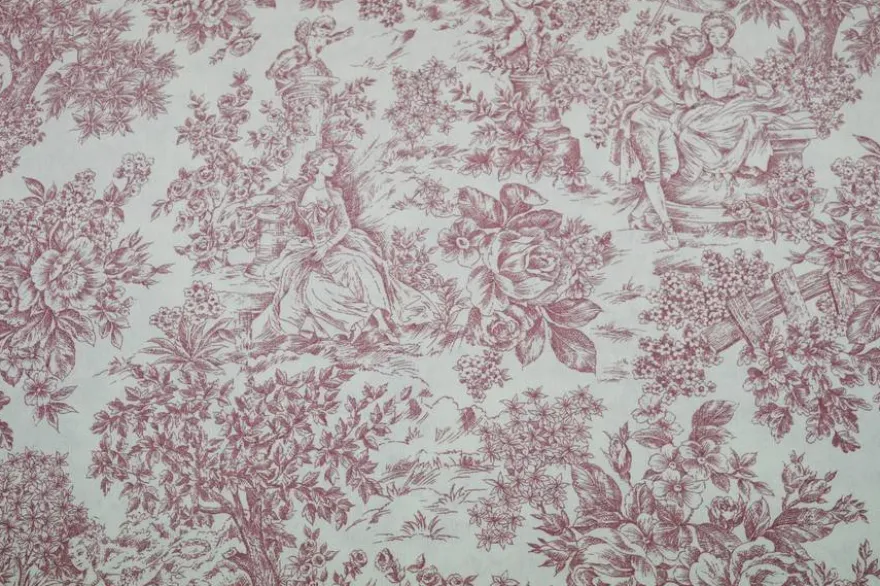 TOILE DE JOUY MISTO COTONE ROSSO