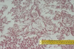 TOILE DE JOUY MISTO COTONE ROSSO