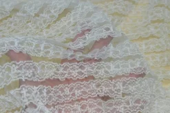 TULLE CON INSERTI PIZZO BIANCO