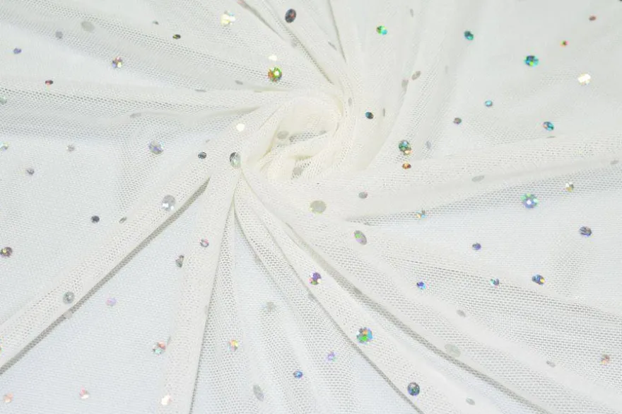 TULLE ELASTICIZZATO CON PAILLETTES