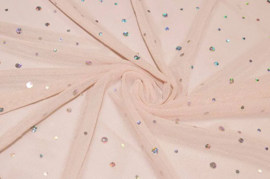 TULLE ELASTICIZZATO CON PAILLETTES
