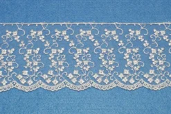 TULLE RICAMATO BIANCO ALTEZZA 7 CM
